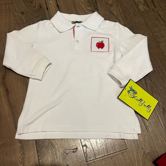 Stellybelly Other - Stellybelly Long-Sleeve White Polo Shirt – Boys 4T – NWT